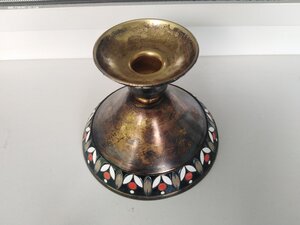 Креманка, вазочка. Серебро 916.Эмаль.Родная патина. 131гр