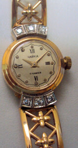 часы Чайка 585 пр + 6 бриллиантов