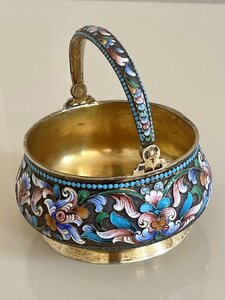 Сахарница Николай Зверев, Серебро 84, Эмаль