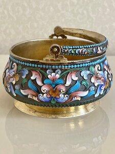 Сахарница Николай Зверев, Серебро 84, Эмаль