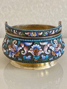 Сахарница Николай Зверев, Серебро 84, Эмаль