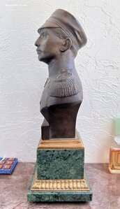 Авторский Бюст Нахимова П.С. Бронза. Змеевик.