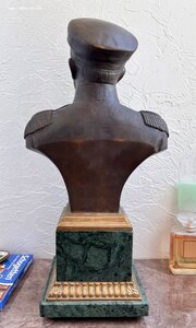 Авторский Бюст Нахимова П.С. Бронза. Змеевик.