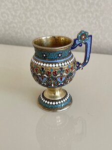 Кружка - стопка, Серебро 84, Эмаль