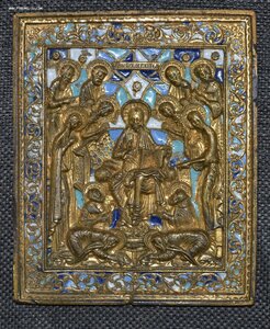 Икона "Седмица" позолота, 4 цвета эмали.