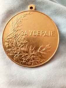 Медаль За усердие шейная золото
