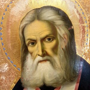 Большая Икона на Золоте - "СЕРАФИМ САРОВСКИЙ ".