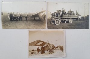 РИА.Офицеры,самолёты,машина.3 шт.Военные лётчики.