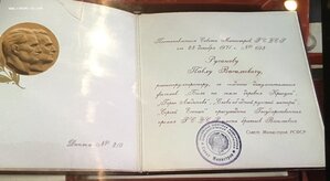 Премия РСФСР имени Братьев Васильевых с Дипломом.