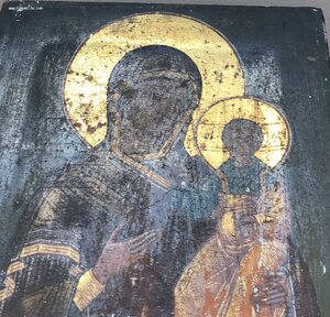 Икона Смоленская Богородица. «Бочкаревка» по золоту