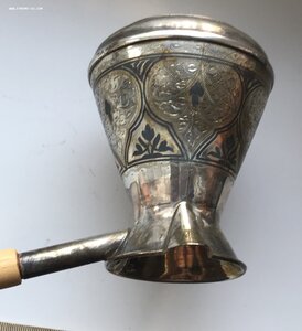 Серебряная турка кофеварка в коробке. Чернение. Серебро 875