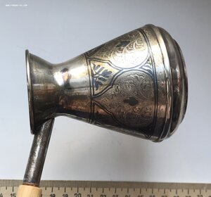 Серебряная турка кофеварка в коробке. Чернение. Серебро 875