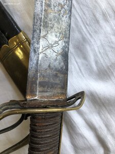 Сабля французская с тесачным клинком кон. 18в. мастер Poeter