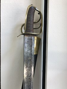 Сабля французская с тесачным клинком кон. 18в. мастер Poeter