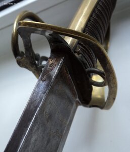 Сабля французская с тесачным клинком кон. 18в. мастер Poeter