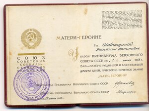 Комплект Мать-Героиня на русскую