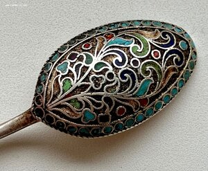 Серебряная ложка в эмалях. 6 цветов эмали.