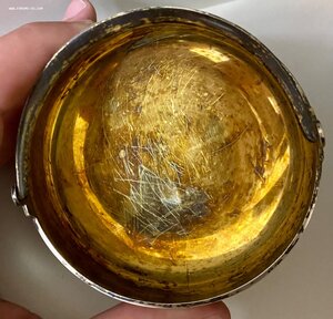 Серебряная сахарница. Серебро 875 пробы голова рабочего.