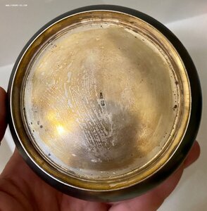 Серебряная сахарница. Серебро 875 пробы голова рабочего.