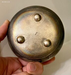 Серебряная сахарница. Серебро 875 проба со звездой Золочение