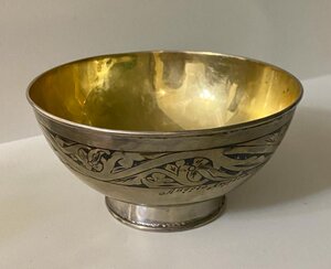 Серебряная сахарница. Серебро 875 проба со звездой