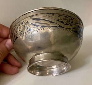 Серебряная сахарница. Серебро 875 проба со звездой