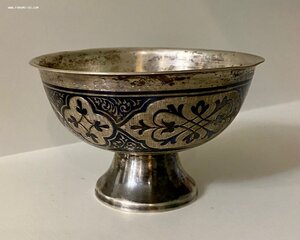 Серебряная сахарница. Серебро 875 проба.