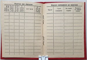 Студенческая книжка 1930г. Днепропетровский хим-тех институт