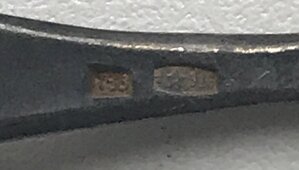 Серебряная ложка, 3 эмали. Серебро 916 пробы со звездой.