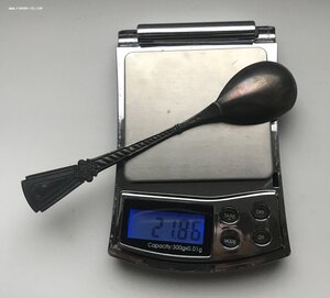 Серебряная ложка, 3 эмали. Серебро 916 пробы со звездой.