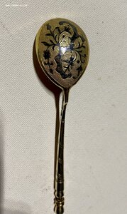 Ложки серебро позолота чернение 12 шт, 1840 год. Продажа.