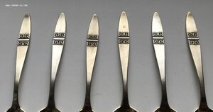 Набор серебряных кофейных ложек в коробке. Серебро 916 пробы