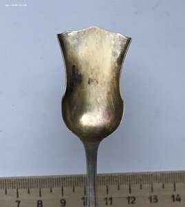Серебряная ложка для сахара. «Тюльпан». Золочение. 875 проба