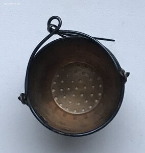 Серебряное ситечко для заварки, на чайник. Штихель. 875 пр