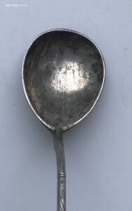 Серебряная ложка для мёда. Штихель. 1863 год. Серебро 84 пр