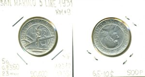 Сан-Марино 5 лир, 1931