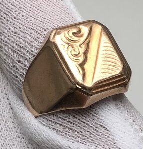 Массивная мужская золотая печатка СССР. Золото 585 проба