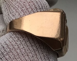 Массивная мужская золотая печатка СССР. Золото 585 проба