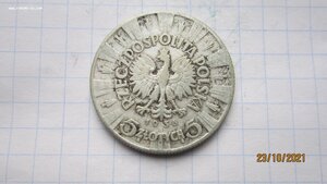 5 злотых 1936 год Пилсудский