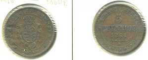 Саксония 5 пфеннигов, 1864 B