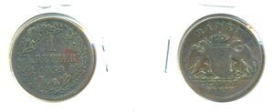 Баден 1 крейцер, 1859