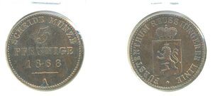 Рейсс-Гера 3 пфеннига, 1868