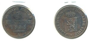 Рейсс-Гера 3 пфеннига, 1858