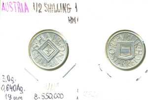 Австрия ½ шиллинга, 1926 (серебро) aUNC