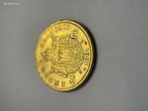 Франция 20Фр Золото, Наполеон 3, 1861, в шт.блеске