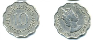 Маврикий 10 центов, 1960