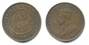 Австралия 1 пенни, 1922
