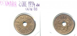 Дания 2 эре, 1934