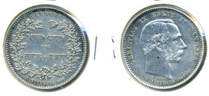 Дания 2 кроны, 1888 25 лет правления