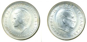 Дания 10 крон, 1968 Свадьба Принцессы Бенедикты